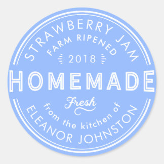 Homemade Jam / Jelly Label Fresh Blue and White