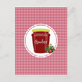 Homemade Jam Red and White Gingham Editable Postcard