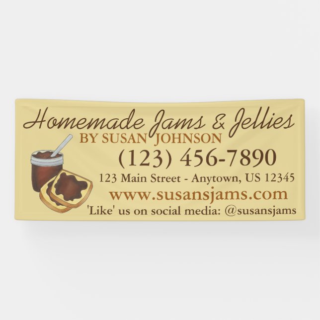 Homemade Jams Jellies Apple Butter Canned Goods Banner (Horizontal)