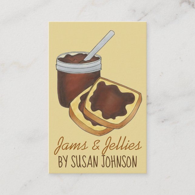 Homemade Jams Jellies Apple Butter Canned Goods Business Card (Front)