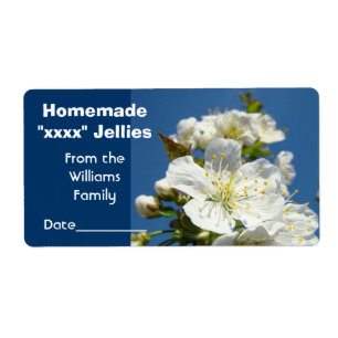 Homemade Jams Jellies Jar Labels Floral Blossoms