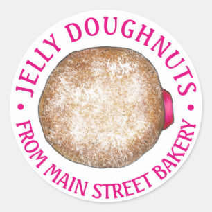 Homemade Jelly Doughnuts Doughnuts Baked By Bakery Classic Round Sticker