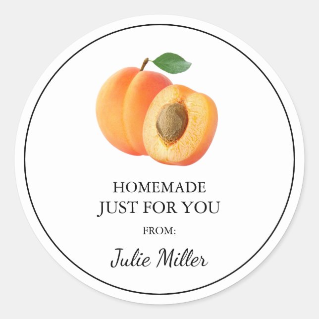 Homemade just for you apricot label (Front)