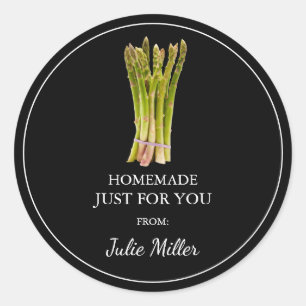 Homemade just for you asparagus label