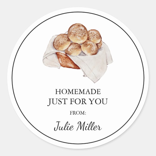 Homemade just for you bread label (Front)
