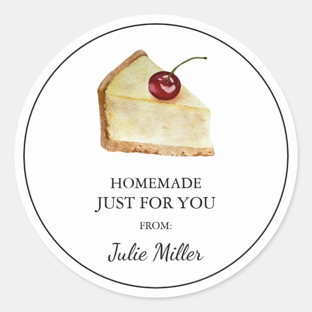 Homemade just for you cheesecake label (Front)