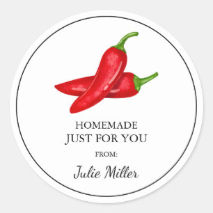 Homemade just for you chilli label