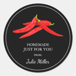 Homemade just for you chilli label