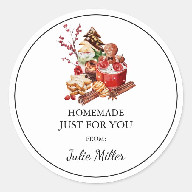 Homemade just for you christmas treats label (Front)