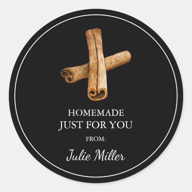 Homemade just for you cinnamon label (Front)