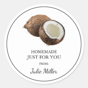 Homemade just for you coconut label