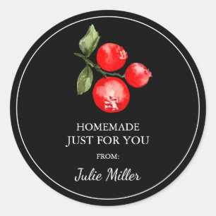 Homemade just for you cranberry label