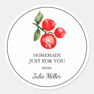 Homemade just for you cranberry label