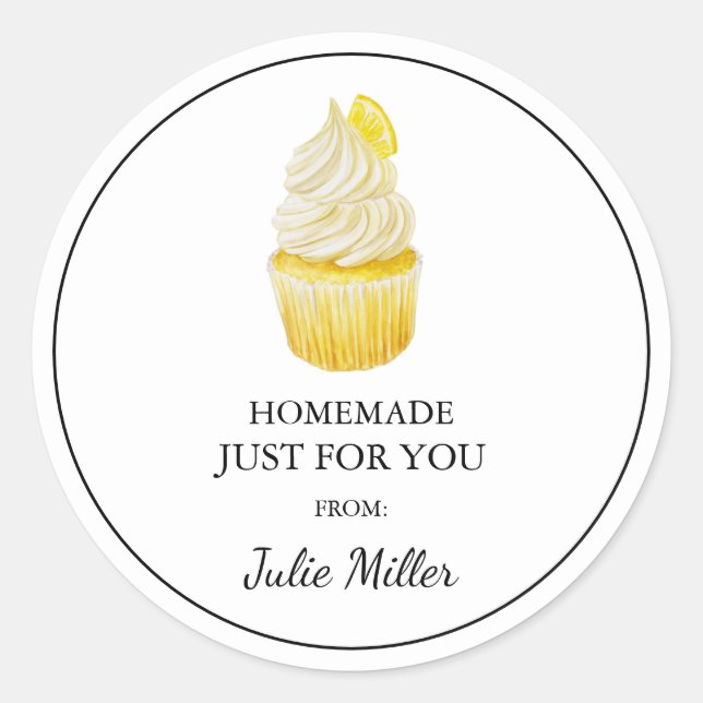 Homemade just for you cupcakes label (Front)