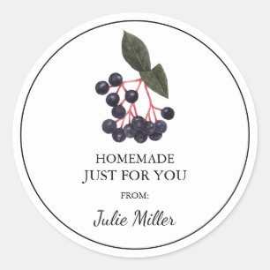 Homemade just for you elderberry label