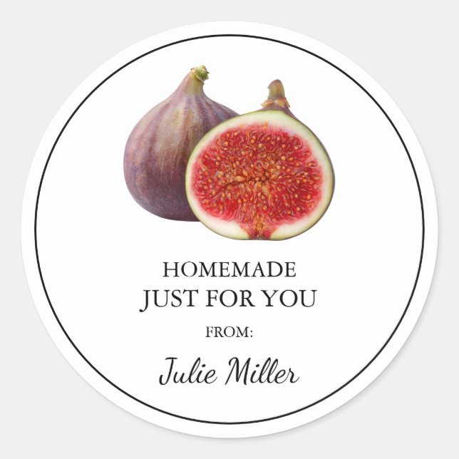 Homemade just for you fig label (Front)