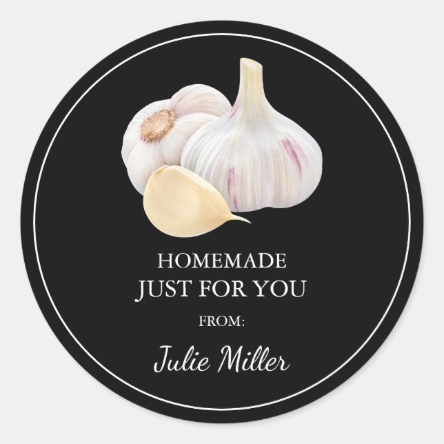 Homemade just for you garlic label (Front)