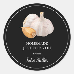 Homemade just for you garlic label