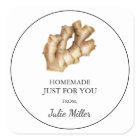 Homemade just for you ginger root label