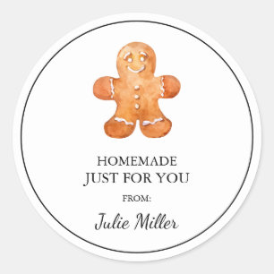 Homemade just for you gingerbread cookies label
