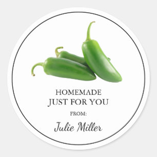 Homemade just for you jalapeno label
