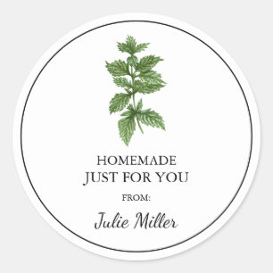 Homemade just for you lemon balm label