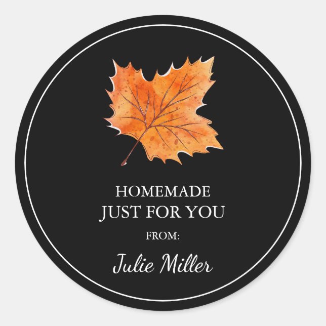 Homemade just for you maple label (Front)