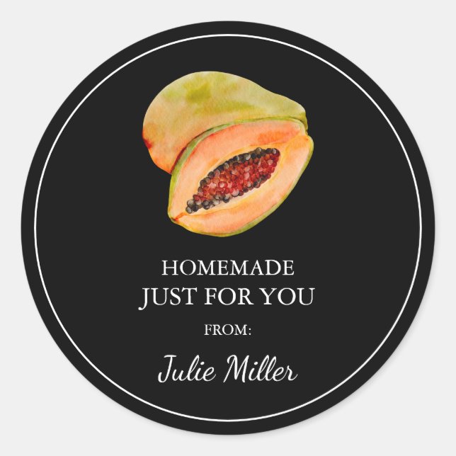 Homemade just for you papaya label (Front)