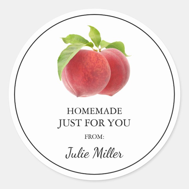 Homemade just for you peach label (Front)