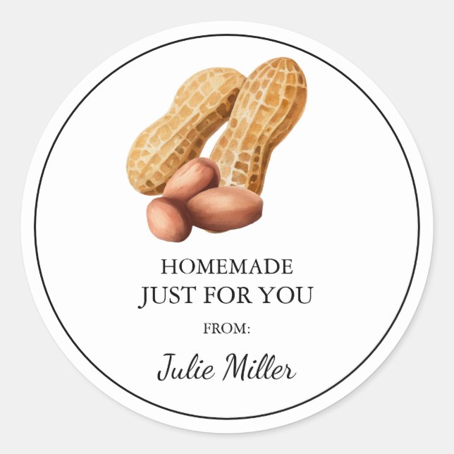 Homemade just for you peanut label (Front)