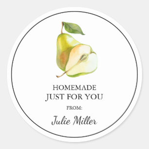 Homemade just for you pear label