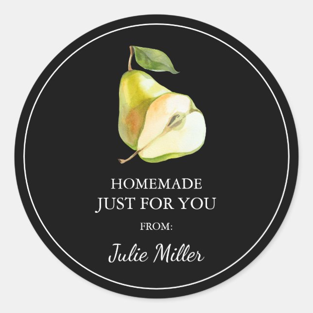Homemade just for you pear label (Front)