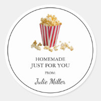 Homemade just for you popcorn label