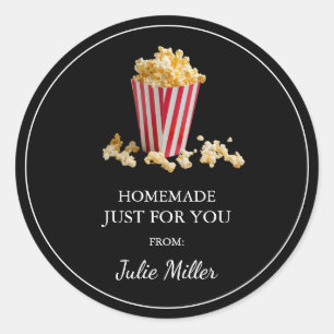 Homemade just for you popcorn label