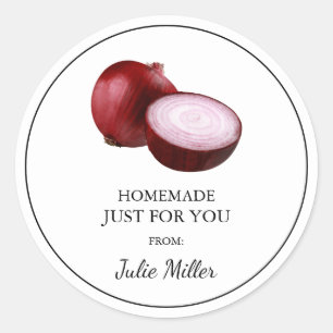 Homemade just for you red onion label