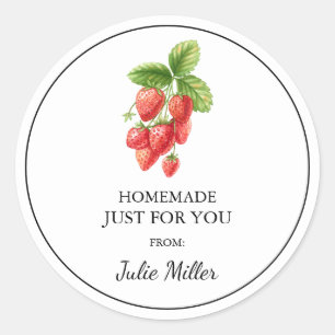 Homemade just for you strawberry label
