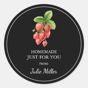 Homemade just for you strawberry label