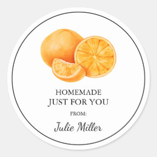Homemade just for you tangerine label