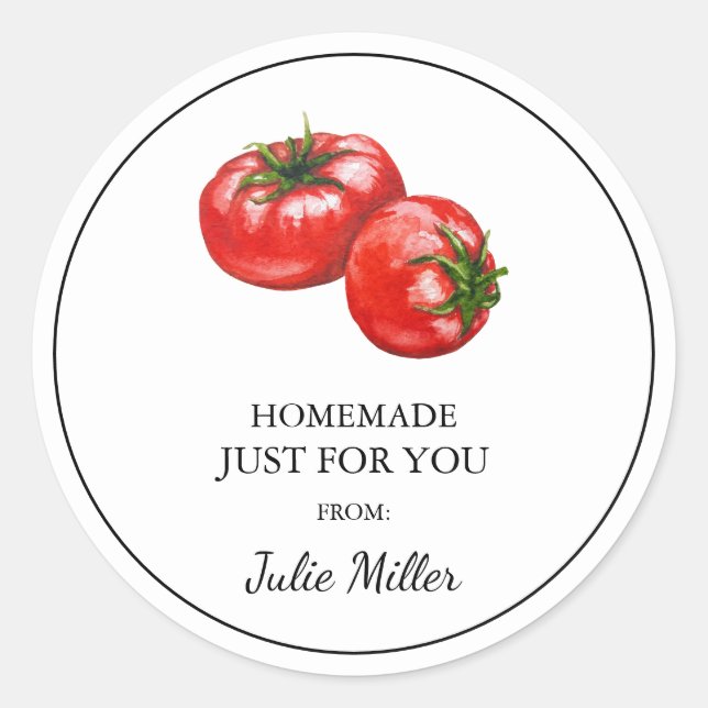 Homemade just for you tomato label (Front)