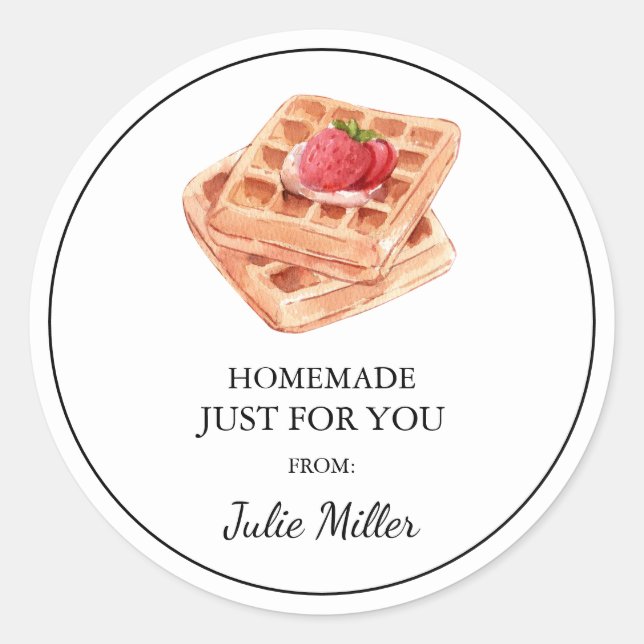 Homemade just for you waffle label (Front)
