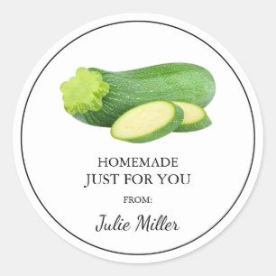 Homemade just for you zucchini label
