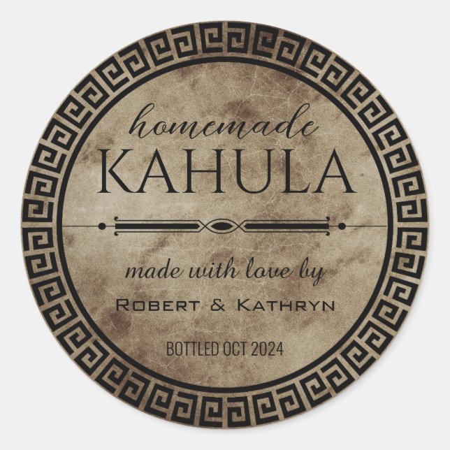 Homemade Kahula Personalised Classic Round Sticker (Front)