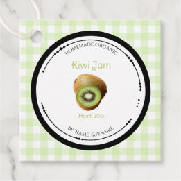Homemade Kiwi Jam Label With Ingredients