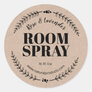 Homemade Kraft Air Freshener Room Spray Labels