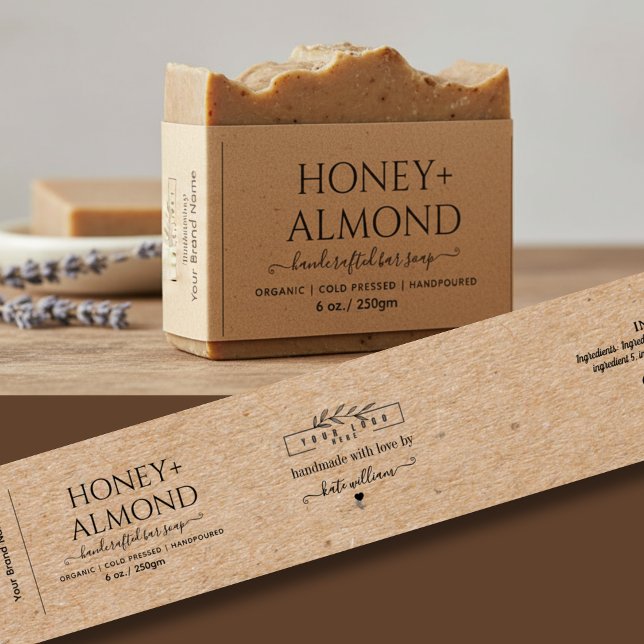 Homemade Kraft Soap Label Belly band with logo Invitation Belly Band (Creator Uploaded)