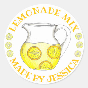 Homemade Lemon Ade Lemonade Mix Made By Classic Round Sticker