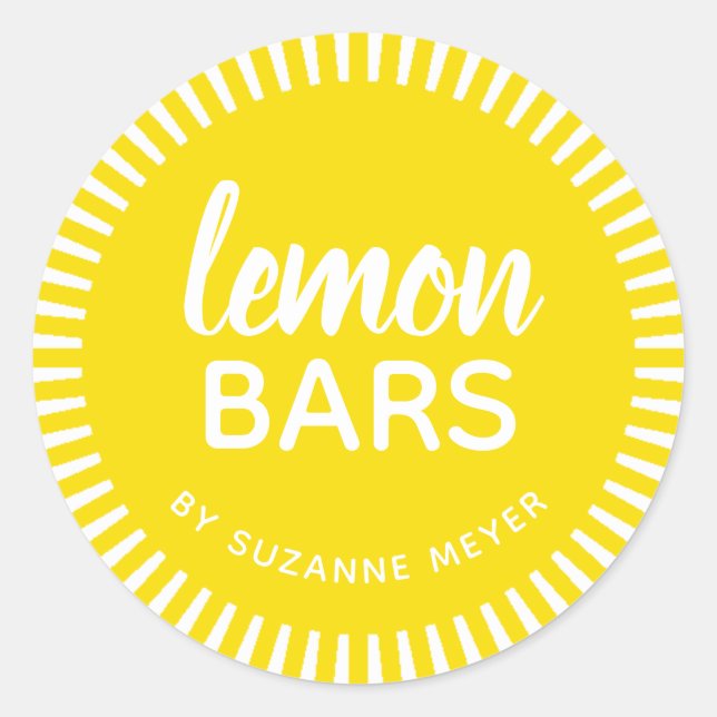 Homemade Lemon Bars Personalised Label (Front)