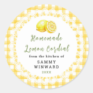 Homemade Lemon Cordial Bottle Label
