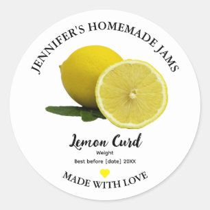 Homemade Lemon Curd Jam Jar Label
