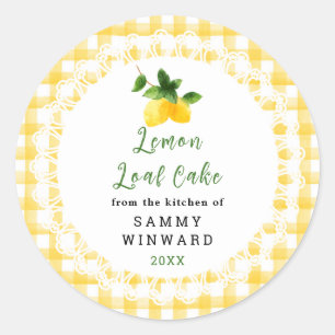 Homemade Lemon Loaf Cake Label